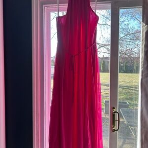 Elegant Pink Halter Dress